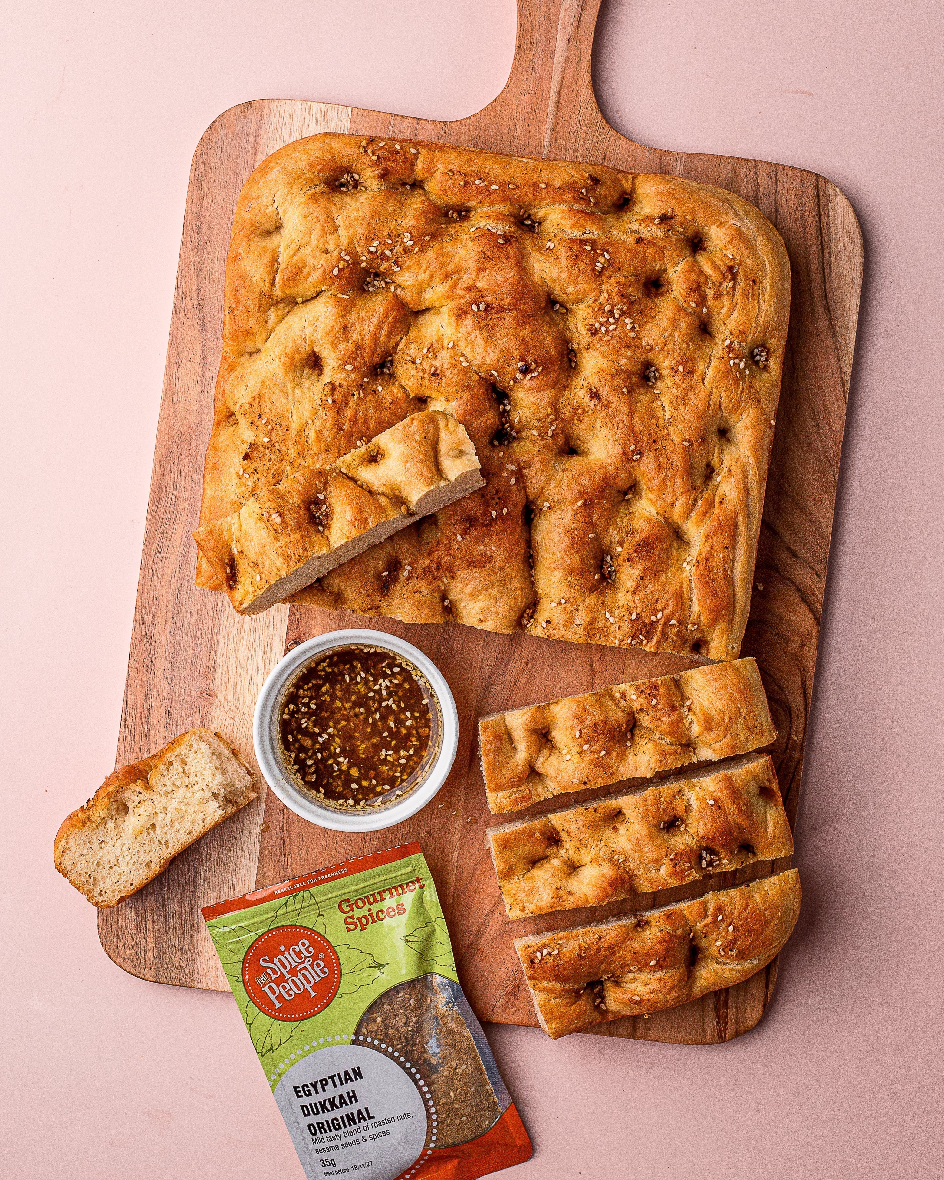 Focaccia with Egyptian Dukkah