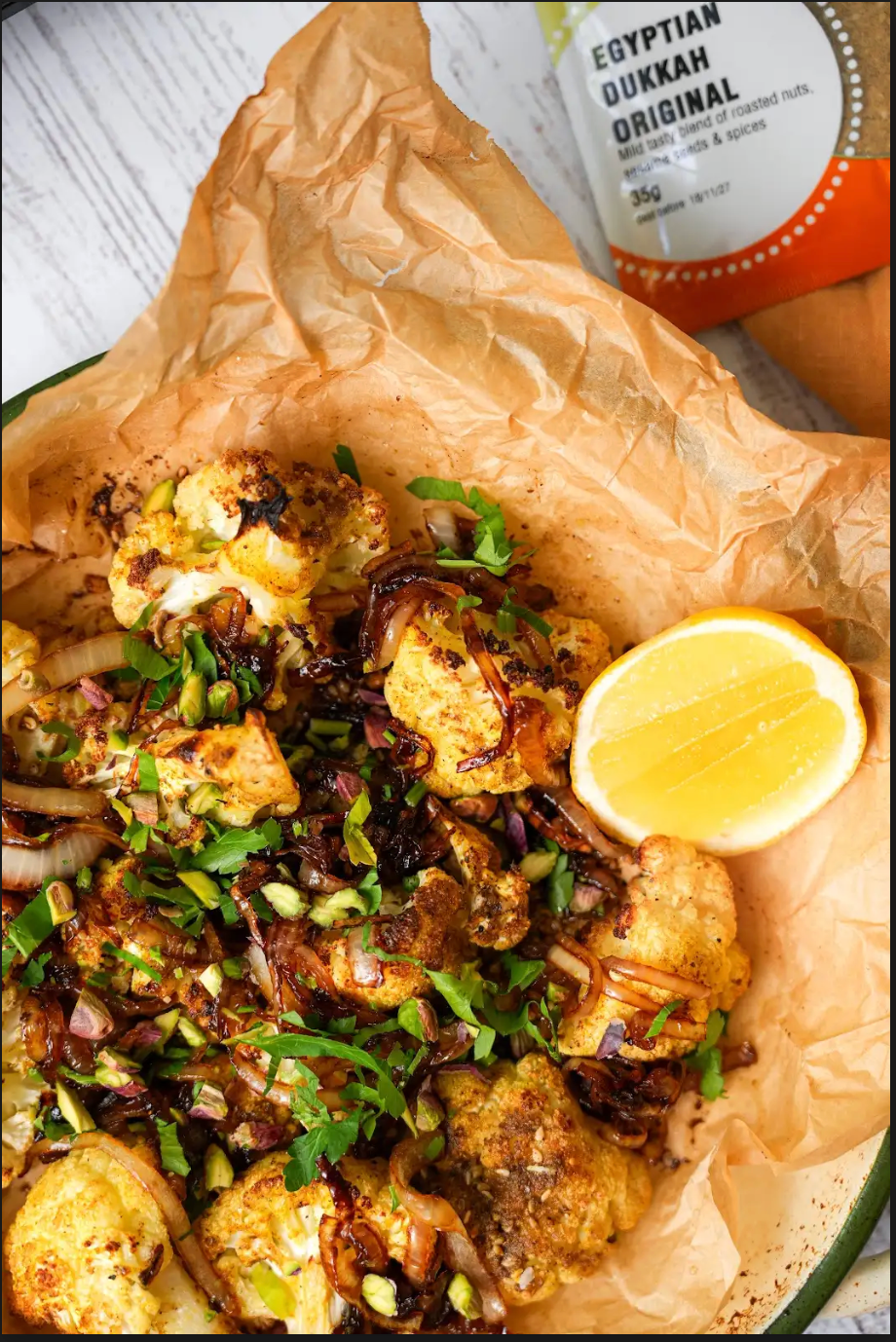 Crispy Cauliflower & Jammy Onions - Egyptian Dukkah