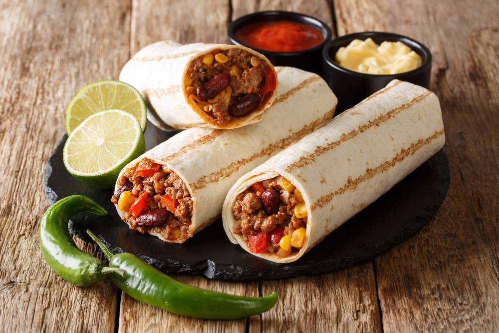 Beef Burritos with Black Bean and Corn