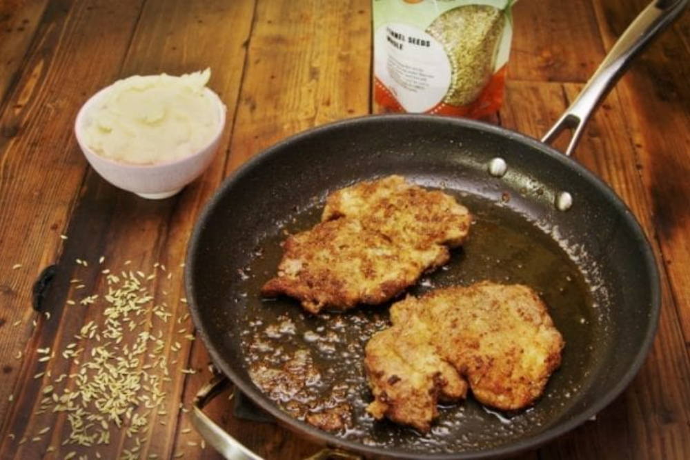 fennel-spiced pork schnitzels