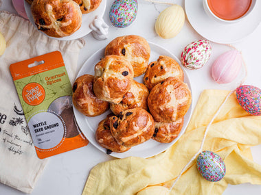 Hot Cross Buns with Wattleseed & Cinnamon