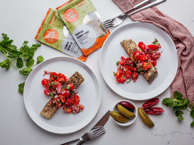 Lemon Myrtle Barramundi with Finger Lime Salsa