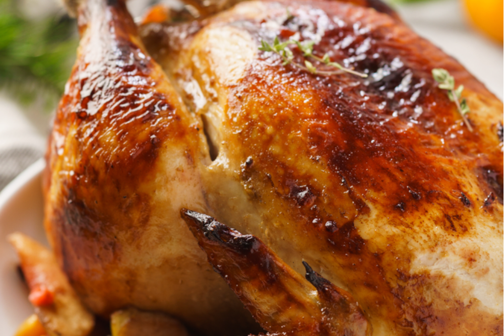 Traditional Native American roasted chicken