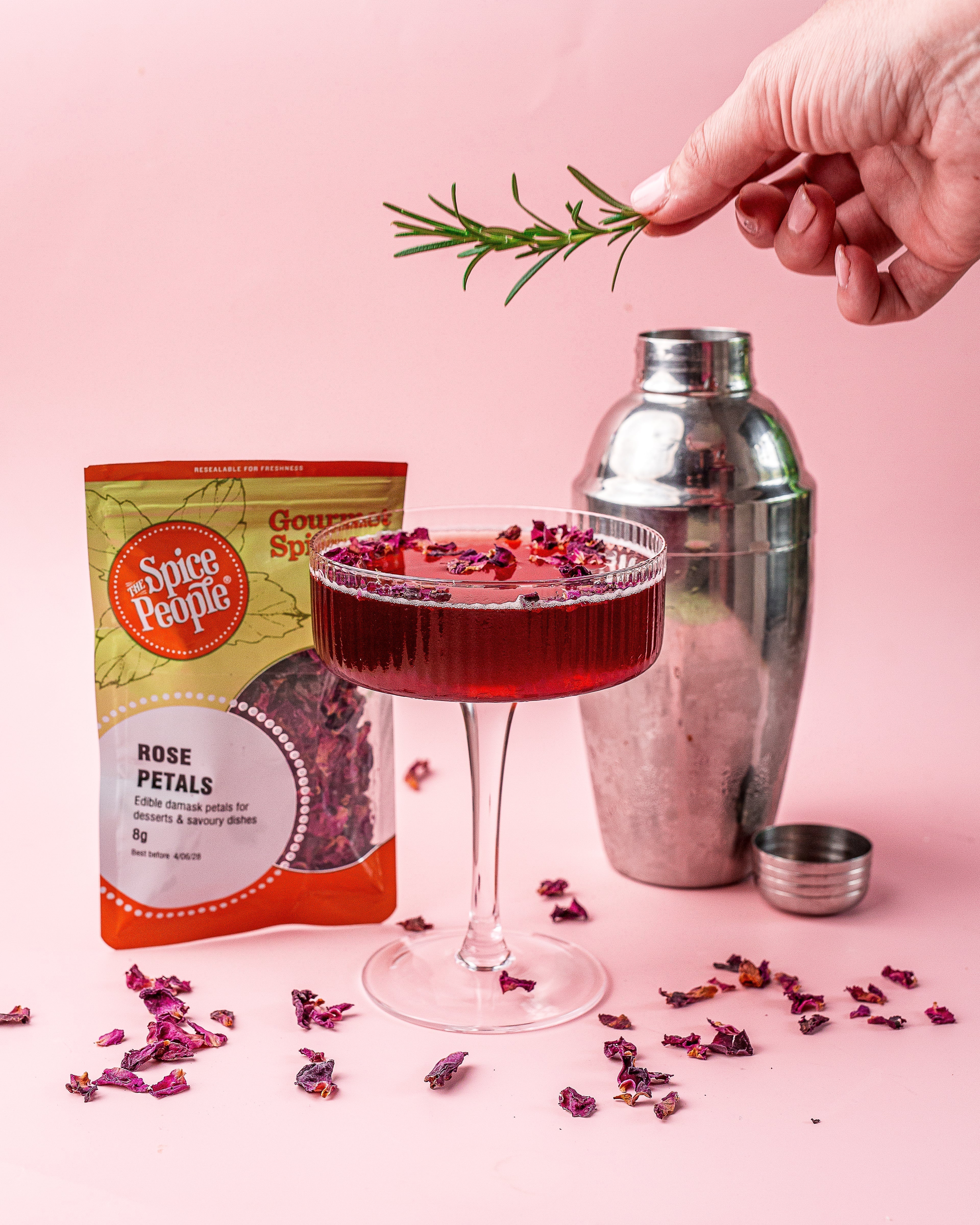 Pomegranate and Rose Cocktails