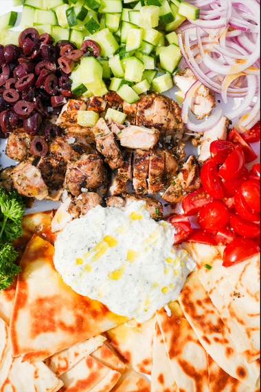 Healthy One-Tray Greek Nachos