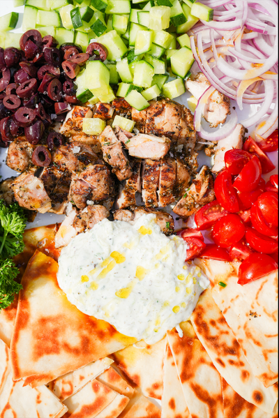 Healthy One-Tray Greek Nachos