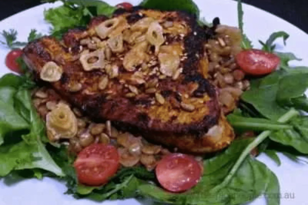 Tandoori seared tuna and puy lentil salad