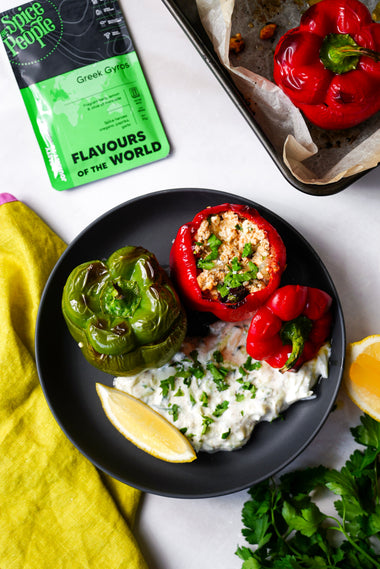 Gyros Chicken Mince Stuffed Capsicums