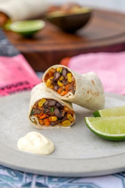 Mexican vegan Black bean burrito