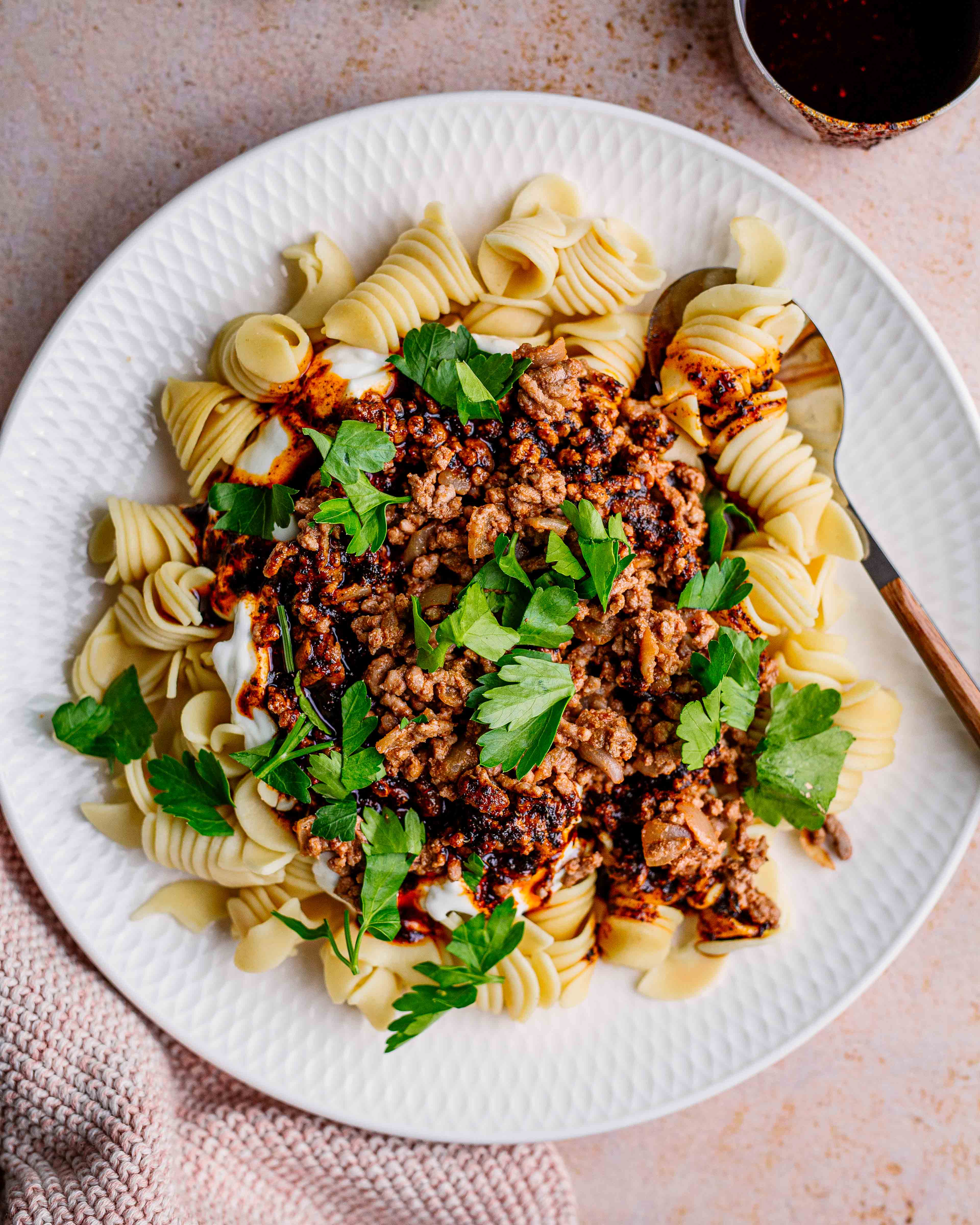 Turkish Pasta with Maras Chilli Butter and Garlic Yoghurt