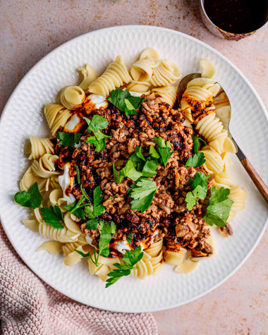 Turkish Pasta with Maras Chilli Butter and Garlic Yoghurt
