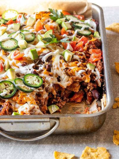 One-Pan Mexican Nacho Bake with Beef and Veggies