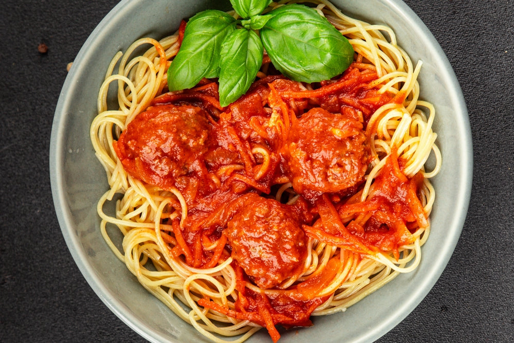 Spaghetti meatballs with pork