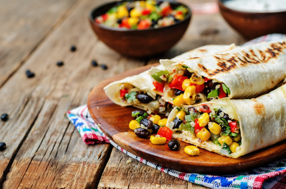 Mexican vegan Black bean burrito