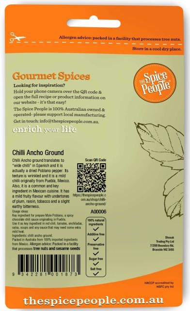 Chilli Ancho Ground 45g