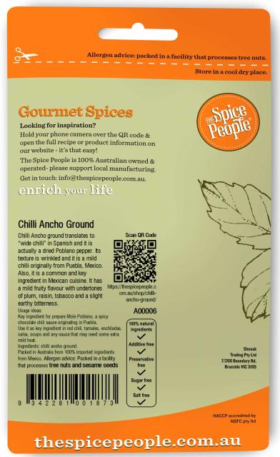 Chilli Ancho Ground Mild 45g