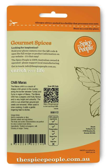 Chilli Maras (Alleppo)- Mild 35g