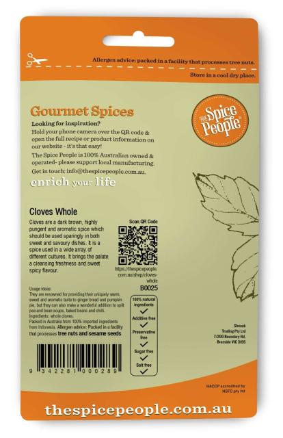 Cloves whole 25g