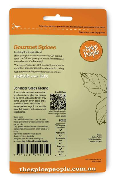 Coriander Seeds Ground 150g