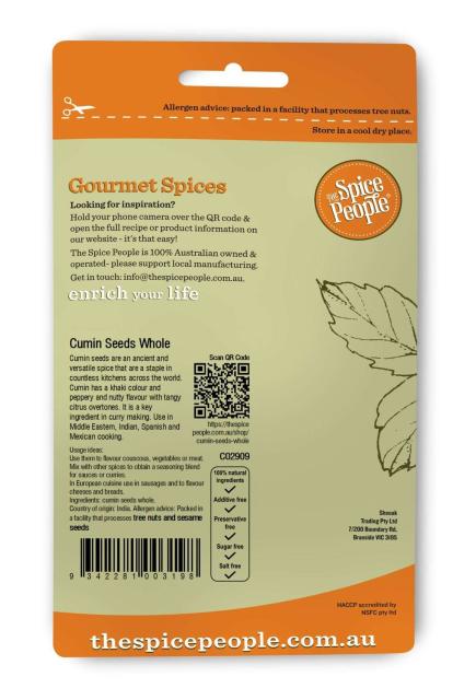 Cumin seeds whole 55g