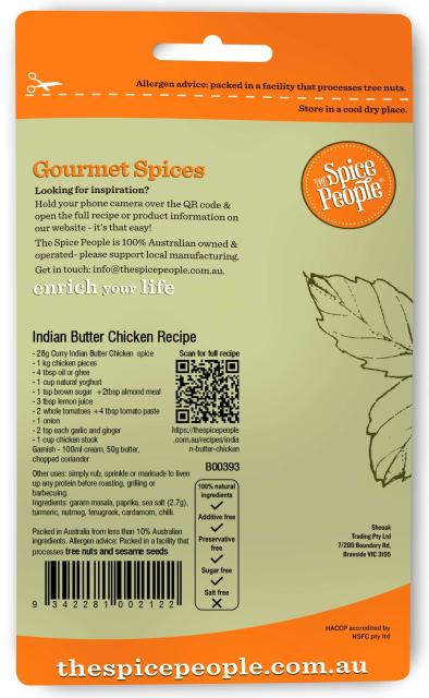 Curry Indian Butter Chicken Spice Blend 28g