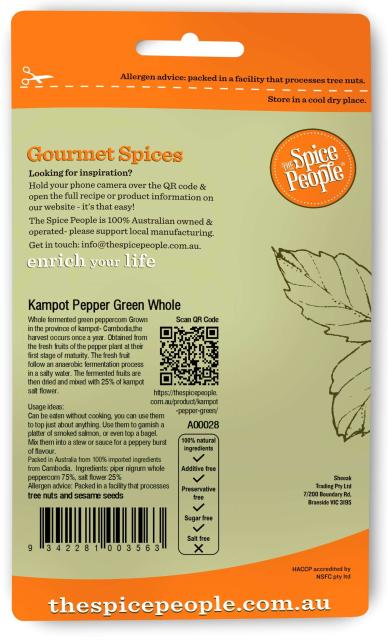 kampot pepper green fermented * 20g