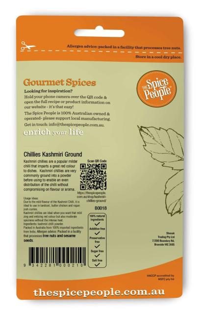 Chilli Kashmiri Ground-Mild 55g