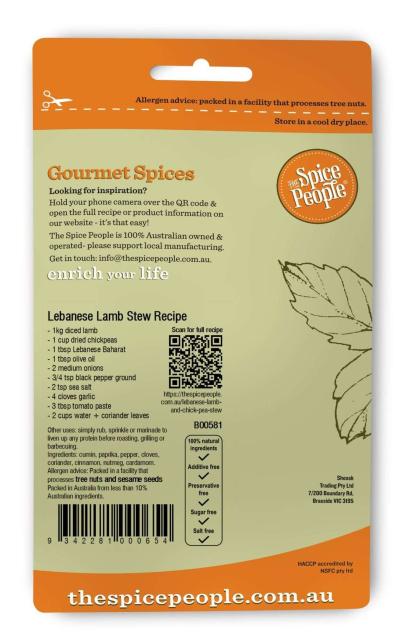 Baharat Lebanese Spice Blend 35g