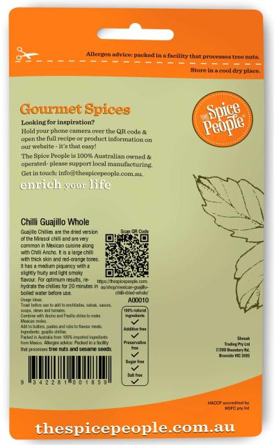 Chilli Guajillo whole mild  * 22g