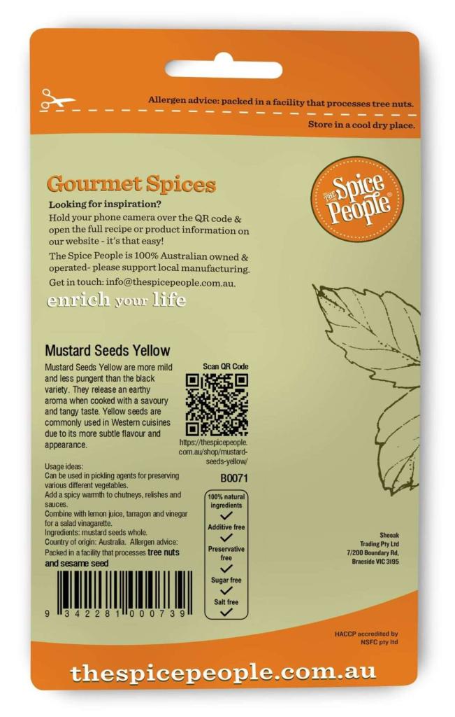 Mustard Seeds Yellow Whole 80g