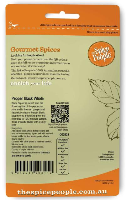 Pepper Black wh*** 50g