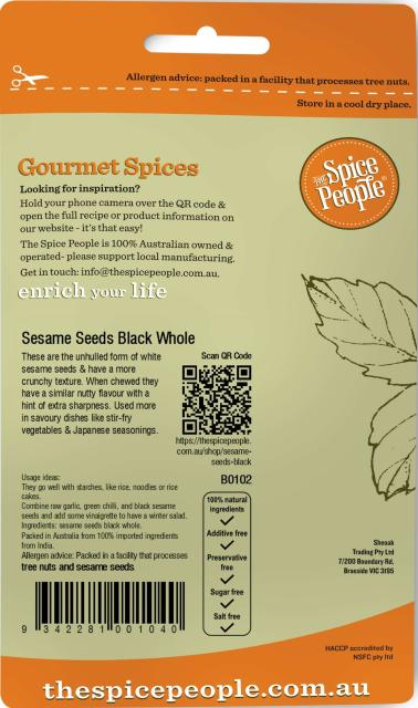 Sesame Seeds Black Whole 200g
