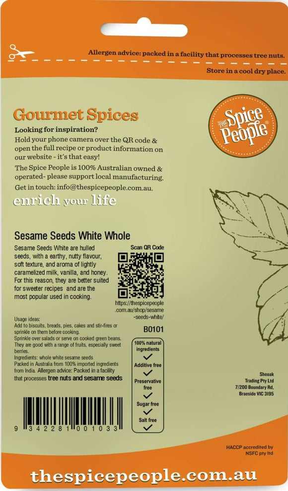 Sesame Seeds White Whole 50g