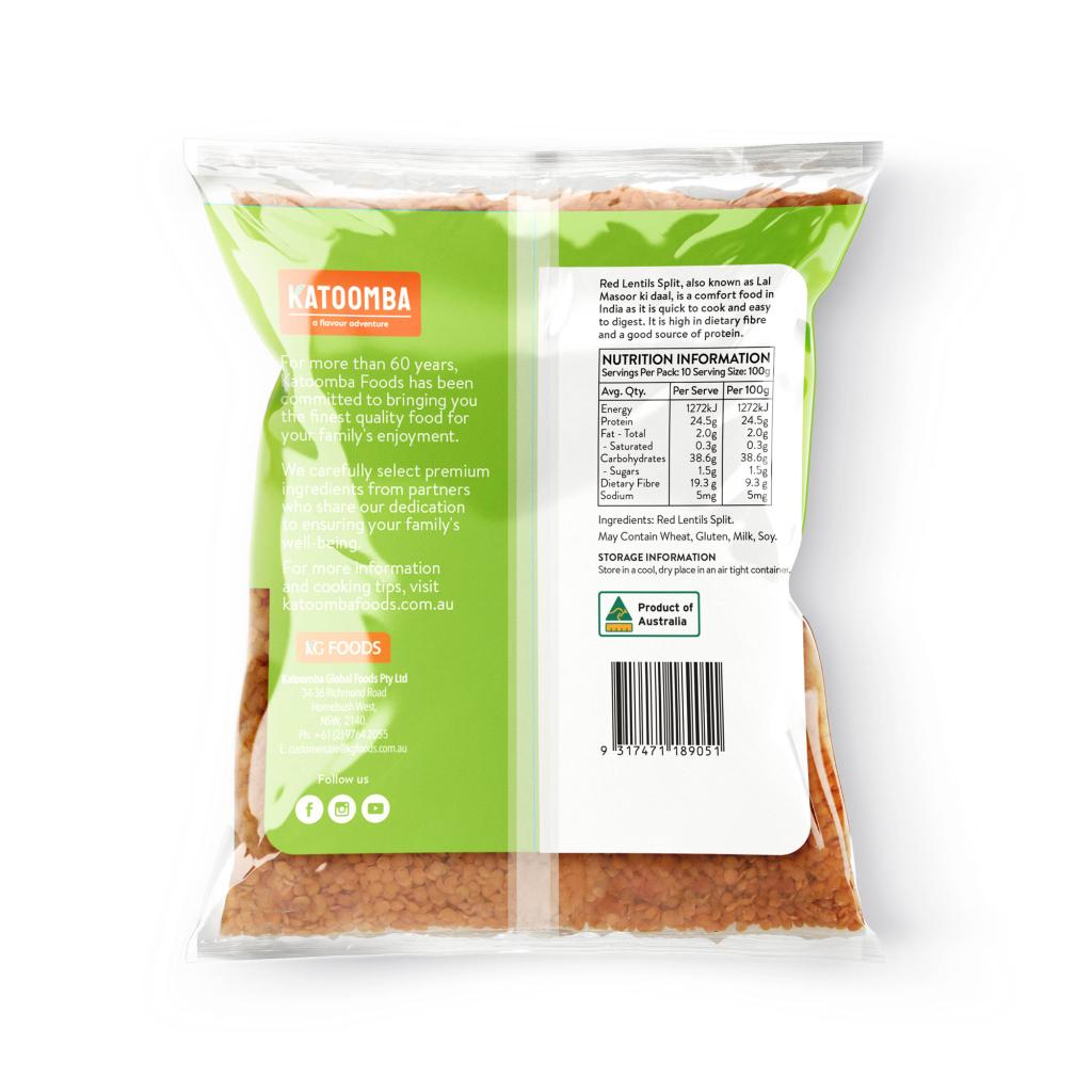 Katoomba Australian Red Lentils 1kg 1kg