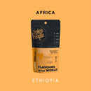 Spice People Ethiopian Berbere package on a yellow background with 'Africa' and 'Ethiopia' text.
